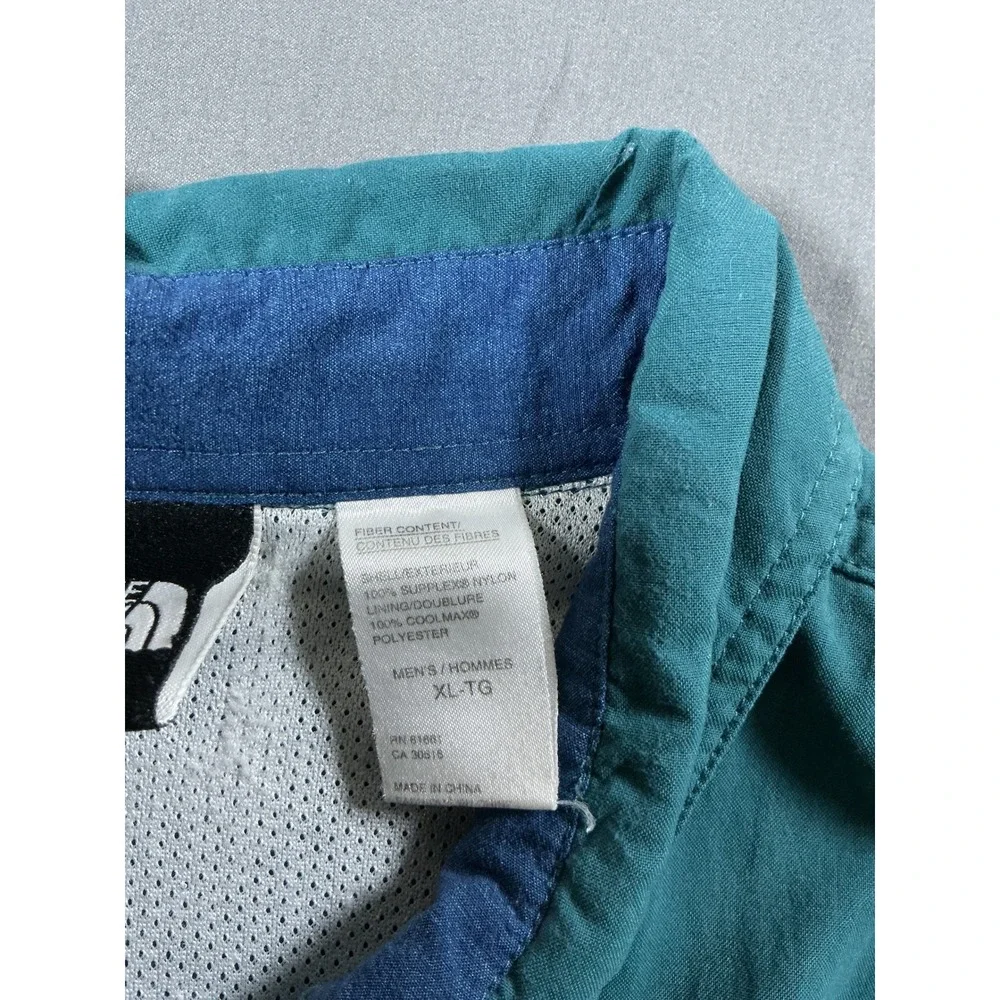The North Face Mens XL Supplex Nylon Hiking Shirt Teal Green Coolmax Ventilated